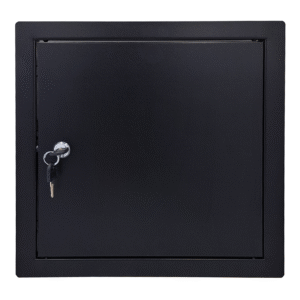 500x500 mm (50x50 cm) Metalowe Drzwiczki Rewizyjne CLASSIC- Czarne RAL9005, Zamykane na Klucz | Idealne do Wnętrz i na Zewnątrz!