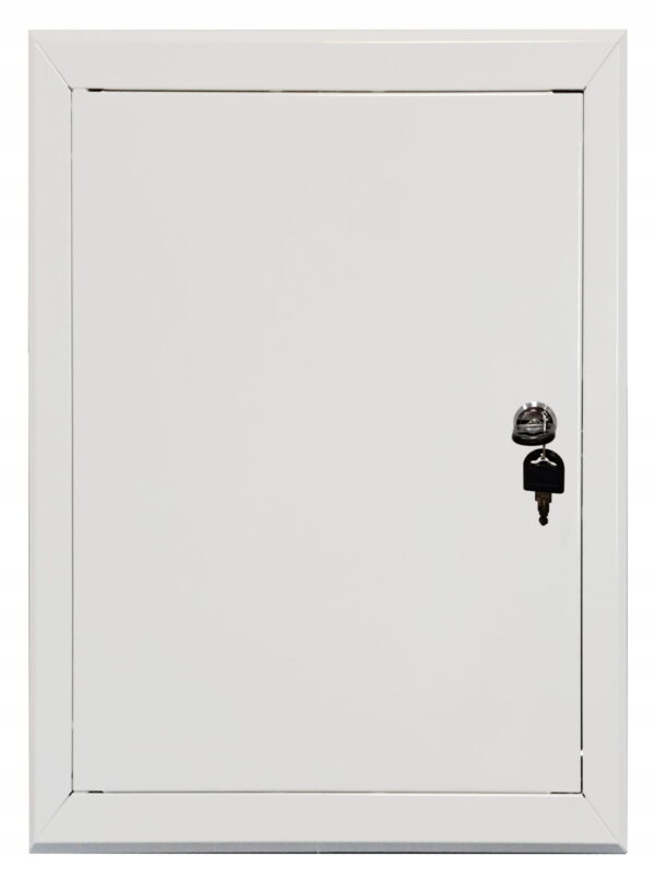500x700 mm (50x70 cm) Metalowe Drzwiczki Rewizyjne STRONG - Białe, Wyciągane z Kluczem | Konstrukcja z Grubej Blachy, Idealne do Domu i na Zewnątrz!