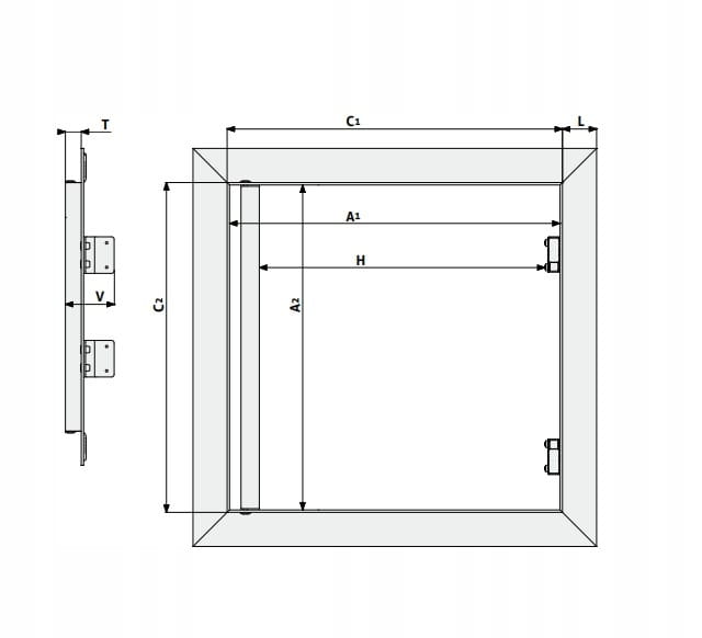 FASADE RIVET 40x50 cm – Elewacyjne Drzwiczki Rewizyjne do Styropianu | UCHYLNE Z SIATKĄ | Do Tynku i Elewacji - obrazek 6