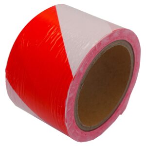 TAŚMA OSTRZEGAWCZA BIAŁO-CZERWONA 75 mm | 100 mb