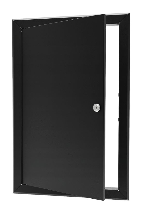 50x70 cm | Metalowe Drzwiczki rewizyjne STRONG – Czarne RAL9005, Zamykane na klucz | Konstrukcja z Grubej Blachy, Idealne do Domu i na Zewnątrz! 500x700 mm