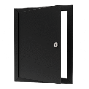 80x80 cm | Metalowe Drzwiczki rewizyjne STRONG – Czarne RAL9005, Zamykane na klucz | Konstrukcja z Grubej Blachy, Idealne do Domu i na Zewnątrz! 800x800 mm