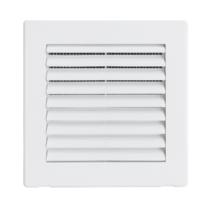 14x14 | Plastikowa Kratka z siatką i łapkami wentylacyjna | BIAŁA 140x140 mm