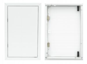 60x80 Metalowe Drzwiczki Rewizyjne | Ściągalne na klucz - BIAŁE | do ściany, elewacji  600x800 mm MODERNW