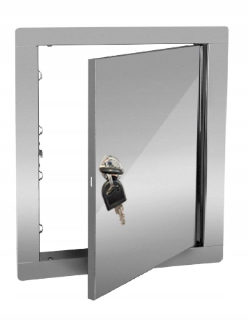 100x100 mm (10x10cm) Metalowe Drzwiczki Rewizyjne na klucz - STAL NIERDZEWNA