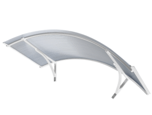 Daszek łukowy nad drzwi 145x70 cm BIAŁY Zadaszenie z poliwęglanu