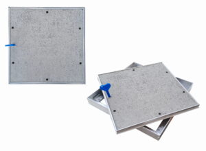 ELEVATION REMO LOCK 50x50 cm – Elewacyjne Drzwiczki Rewizyjne  | ŚCIĄGALNE Z PŁYTĄ BETONOWĄ |  Do Elewacji i Muru