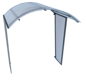 Daszek łukowy nad drzwi 180x90 cm i ścianki boczne 180 cm Grafit