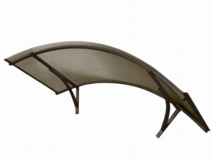 Daszek łukowy nad drzwi 160x90 cm BRĄZOWY Zadaszenie z poliwęglanu