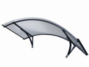 Daszek łukowy nad drzwi 160x90 cm GRAFITOWY Zadaszenie z poliwęglanu