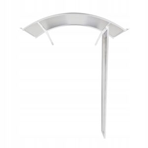 Daszek łukowy nad drzwi 160x90 z jedną ścianką boczną 180x50 cm - BIAŁY