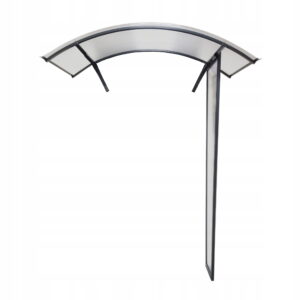 Daszek łukowy nad drzwi 145x70 z jedną ścianką boczną 180x50 cm - GRAFITOWY