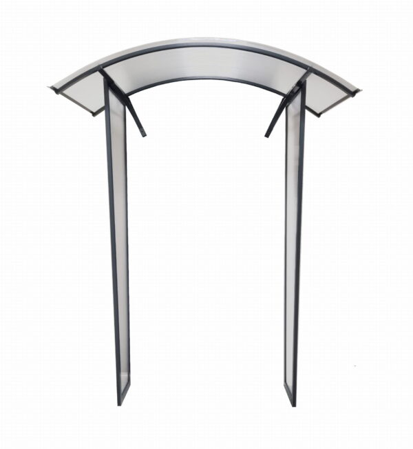 Daszek łukowy nad drzwi 160x90 z dwoma ściankami bocznymi 180x50 cm - GRAFITOWY