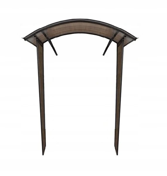 Daszek łukowy nad drzwi 160x90 z dwoma ściankami bocznymi 180x50 cm - BRĄZOWY