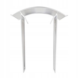 Daszek łukowy nad drzwi 145x70 z dwoma ściankami bocznymi 180x50 cm - BIAŁY