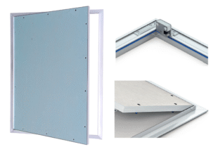 500x1000 mm - Drzwiczki rewizyjne do ściany GK Uchylne na Zawiasach z Uszczelką Rewizja do malowania - RIVET PLUS (50x100cm)