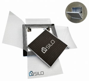 FASADE REMO 40x40 cm – Elewacyjne Drzwiczki Rewizyjne  do Styropianu  | WYCIĄGANE Z SIATKĄ  | Montaż w Tynku i Elewacji , Podtynkowe