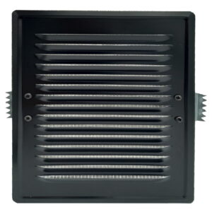 Kratka z łapkami 14X14 CZARNY POŁYSK RAL 9005 wentylacyjna kominowa