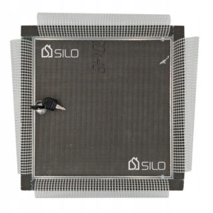 FASADE RIVET LOCK 20x20 cm – Elewacyjne Drzwiczki Rewizyjne Z Kluczem  | UCHYLNE Z SIATKĄ |  Do Tynku i Elewacji