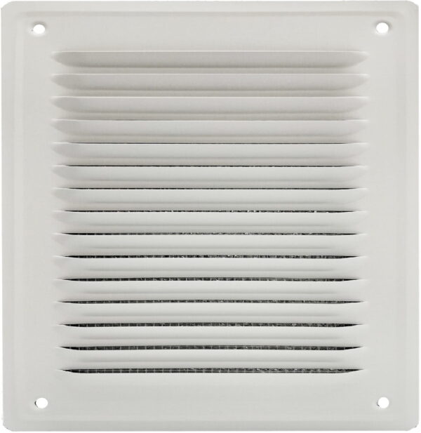 Kratka przykręcana 14x14 BIAŁY RAL 9010 osłona wentylacyjna kominowa