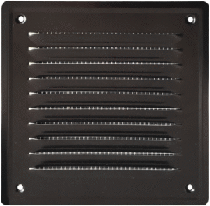 Kratka przykręcana 14x14 CZARNY POŁYSK RAL 9005 osłona wentylacyjna kominowa