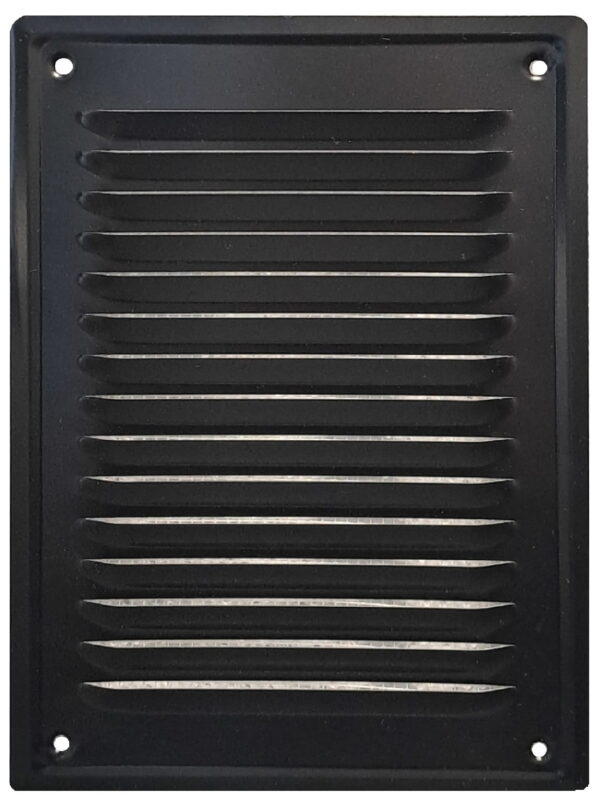 Kratka przykręcana 14x21 CZARNY POŁYSK RAL 9005 wentylacyjna kominowa