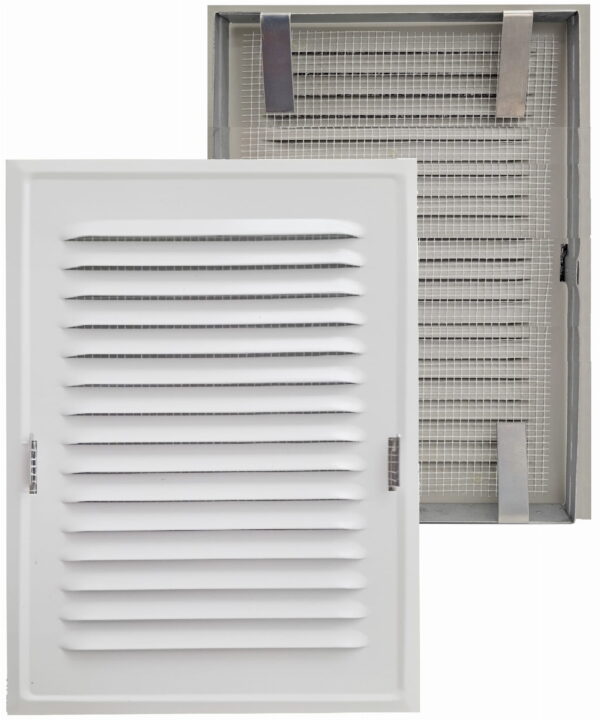 Kratka  z ramką  14x21 BIAŁY RAL 9010 wentylacyjna