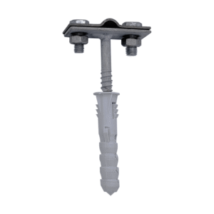 80 mm - Uchwyt z kołkiem rozporowym i śrubą 0–5 mm | Wspornik do drutu